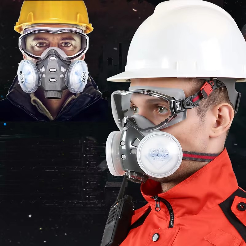 Woodworking Respirator - Respirateur avec lunettes de sécurité Anti-buée,