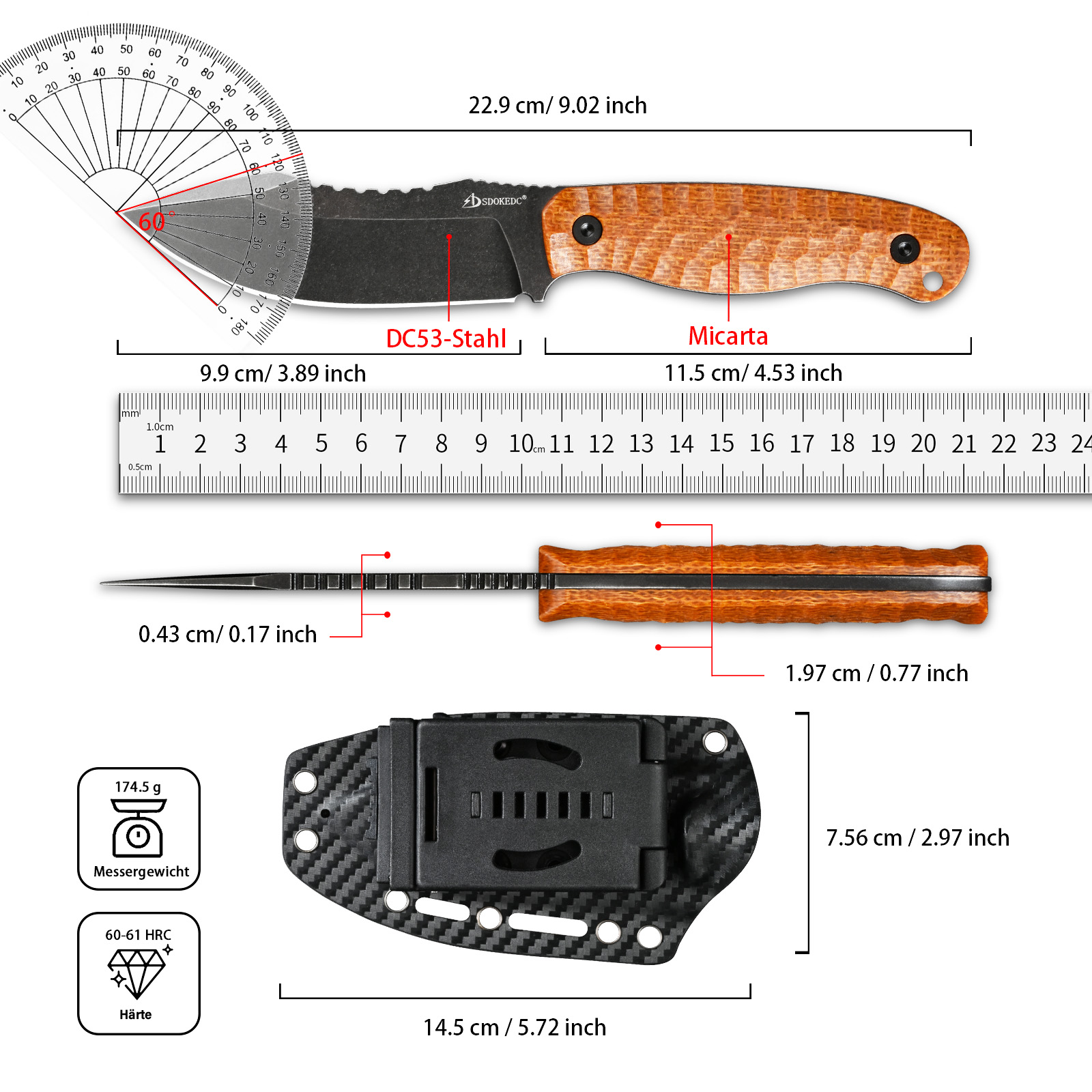 Couteau utilitaire en acier SD - Woodworking Gifts For Men avis et prix
